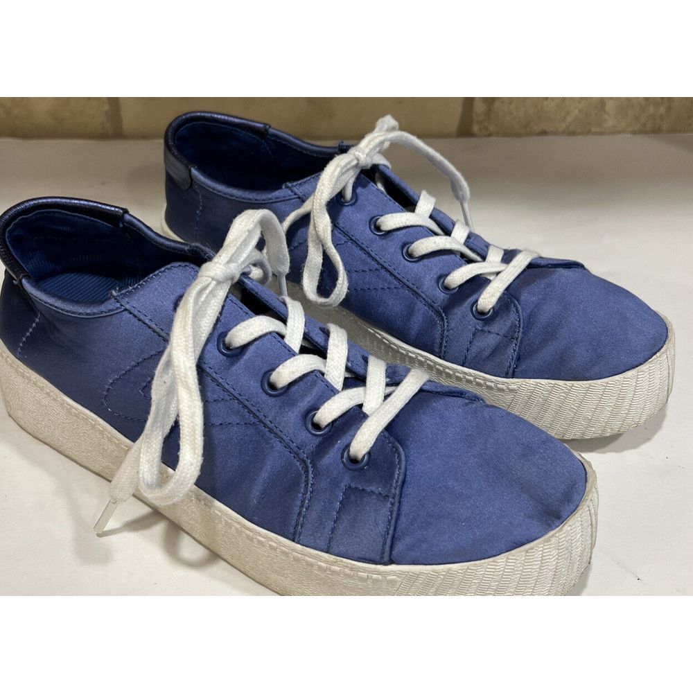 Tretorn Women's Blaire 7 Blue Satin Platform Fashion Sneaker